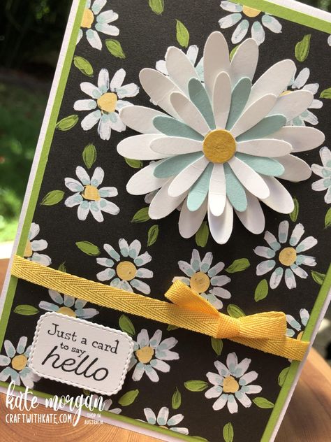 Daisy Flower and Field – Kate Morgan, Independent Stampin Up!® Demonstrator Rowville, Victoria, Australia Flower And Field Dsp, Lisa Eisner, Craft Retreat, Flowers Cards, Dsp Cards, Lisa Lisa, Daisy Cards, Hello Cards, Spring Cards