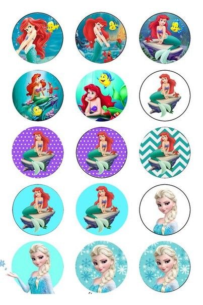 Bottle Cap Projects, Bottle Cap Jewelry, Hantverk Diy, Etiquette Vintage, Bottle Cap Art, Little Mermaid Birthday, Edible Printing, Disney Princess Party, Bottle Cap Crafts