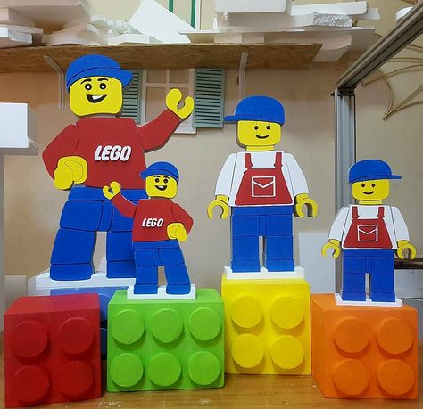 Lego Cardboard Cutout, Life Size Lego Creations, Legoland Halloween, Lego Backdrop, Kids Parade Floats, Lego Kids Room, Lego Vbs, Lego Bible, Lego Classroom Theme