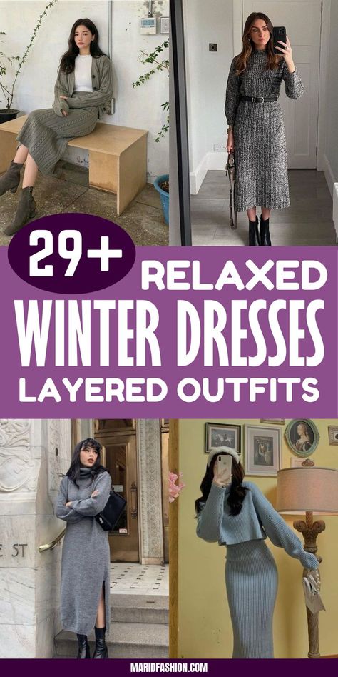 #fashion #winter #scarf #leatherskirt #outfit #inspo #OOTD #casual January Dress Outfits, Maxi Sweater Dress Outfit Winter, Maxi Dress With Boots Winter, Layered Maxi Dress Outfit, How To Style A Maxi Dress For Winter, Maxi Slip Dress Outfit, Bday Outfit Ideas Casual, How To Wear A Dress In Winter, Mini Dress Winter Outfit