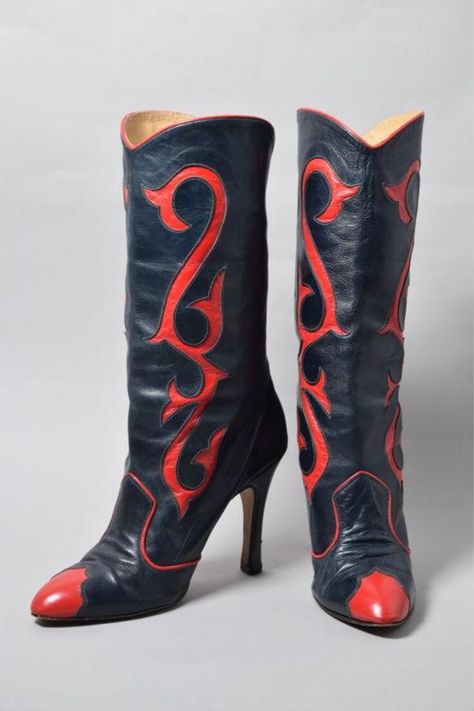 Terry De Havilland Shoes, Red Crocodile Boots, Blue Leather Boots, Terry De Havilland, Reptile Skin, Cowboy Style, By Terry, Fashion 101, Victoria And Albert