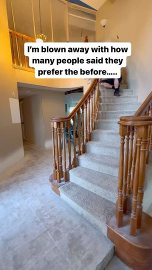 Stairs Color Ideas Paint, Staircase Makeover Tile, Painted Bannister Ideas, Bannister Ideas Painted, Painted Staircase Ideas, Painted Bannister, Boho Kitchen Decor Ideas, Painted Stairs Ideas, Stairs Remodeling