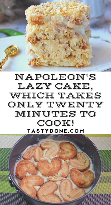 Easy Napoleon Dessert, Nepolian Cake, Lemoncello Dessert, Napoleon Torte, Lemon Dessert Recipes Easy, Napoleon Dessert, Puff Pastry Cake, Napoleons Recipe, Hannukah Recipes