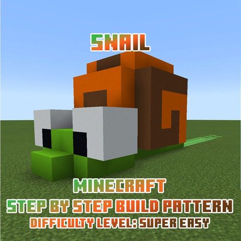 Snail Minecraft, Minecraft Snail, Minecraft Builds Easy, Minecraft Step By Step, Build In Minecraft, Creative Playground, Minecraft Builds, Minecraft Creations, Birds Eye View