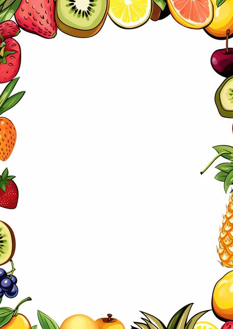 colorful sketch summer fruit page border Fruit Border Design, Beautiful Borders, Borders Free, Border Templates, Colorful Borders, Page Borders, Text Logo, Google Docs, Color Activities