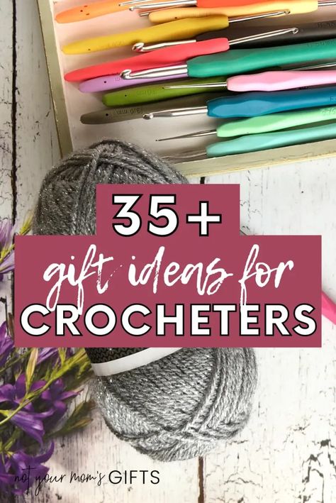 If you have a crochet lover in your life, save this!! Any crocheter would LOVE these gift ideas! | gift ideas for crocheters | gift ideas for crochet lovers | gifts for crocheters ideas | gift ideas for crochet | gifts for crocheters | gifts for crochet lovers | crochet gift ideas | birthday crochet gift ideas | crochet Christmas gift ideas | crochet gift ideas quick | crochet gift ideas for women | crochet wedding gift ideas | crochet lover gifts | crocheter gift ideas | notyourmomsgifts.com Best Gifts For Crocheters, Crochet Gifts For Artists, Quick Crochet Gifts For Friends, Gift For Crocheter, Gift Ideas For Crocheters, Crochet Retirement Gift Ideas, Gifts For Crafty Women, Crochet Lovers Gifts, Gift For Crafter