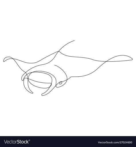 One Line Stingray, One Line Manta Ray Tattoo, Manta Ray Tattoo Minimalist, Manta Ray Line Art, Manta Ray Outline, Sting Ray Tattoo Simple, Manta Ray Illustration, Sting Ray Tattoo, Manta Ray Drawing