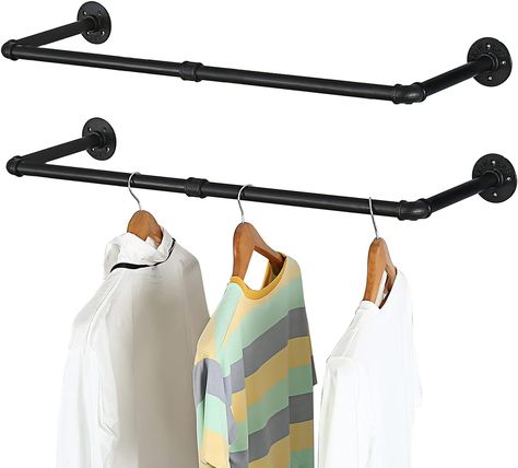 Amazon.com: Oroonoko 2PCS 36inch Industrial Pipe Clothes Rack Wall Mount For Hanging Rod Bar for Laundry Room Up to Max Load 135Lb Black (36 inch(2 Packs)) : Home & Kitchen Pipe Clothes Rack, Rolling Clothes Rack, Portable Wardrobe, Galvanized Pipe, Organized Packing, Hanging Bar, Industrial Pipe, Closet Rod, Garment Racks