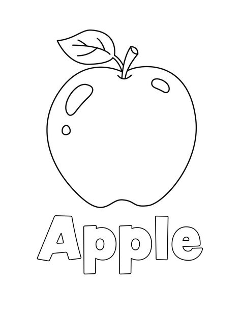 Apple Coloring Page from LittleBeeFamily.com Apple Tree Coloring Page Free Printable, Coloring Fruits For Kids, Apple Tree Coloring Page, Coloring For Kindergarten Free Printable, Fruits Colouring Pages For Kids, Apple Coloring Pages For Kids, Fruits Coloring Pages For Kids, Fruit Coloring Pages Free Printable, Coloring Activity For Kindergarten