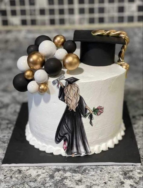 Graduation Sheet Cake Ideas, Cake Designs Simple, Graduation Cakes For High School, Recipes Cake Pops, Simple Graduation Cakes, Cakes Graduation, Baked Dessert, Birthday Cake Topper Printable, Graduation Cookies