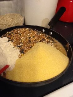 all ingredients Quick Cooking Oats, Suet Recipe, Bird Suet, Suet Cakes, Feed The Birds, Bird Seed Ornaments, Crunchy Peanut Butter, Bird Treats, Homemade Bird Feeders