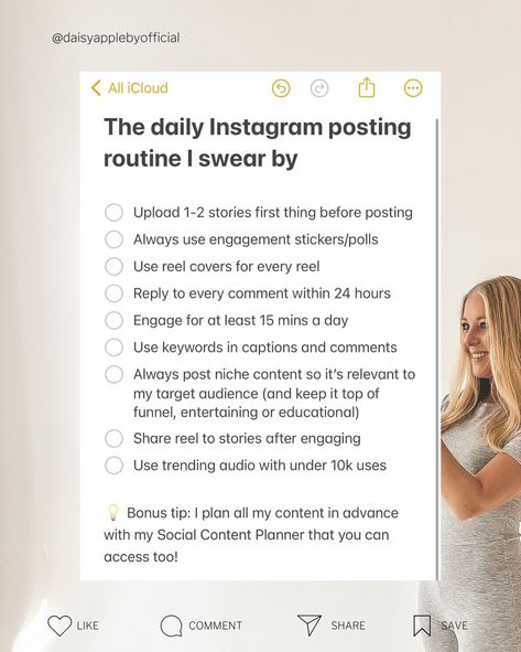 Get a routine that will actually keep you in check if you’re looking to see consistent growth 🚀 • Upload 1-2 stories first thing before posting • Always use engagement stickers/polls • Use reel covers for every reel • Reply to every comment within 24 hours • Engage for at least 15 mins a day • Use keywords in captions and comments • Always post niche content so it’s relevant to my target audience (and keep it top of funnel, entertaining or educational) • Share reel to stories after engaging... Launch Day Instagram Post, Waxing Suite, Engaging Instagram Story Ideas, Engagement Stickers, Social Media Marketing Planner, Reels Ideas, Youtube Channel Ideas, Social Media Planning, Social Media Marketing Content