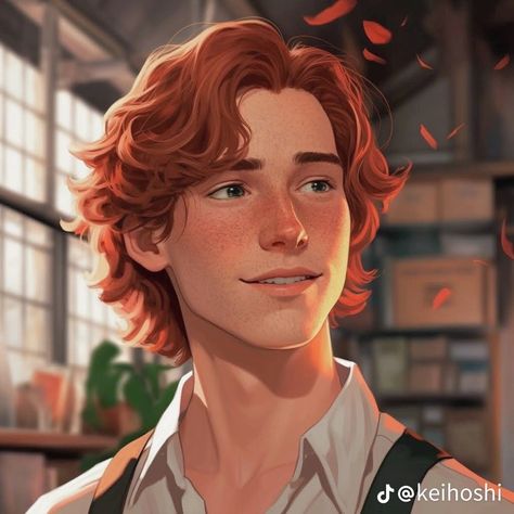 Garreth Weasley, Red Hair Boy, Red Hair Men, Short Red Hair, Boy Illustration, Hogwarts Legacy, Boy Character, Story Characters, Character Design Male