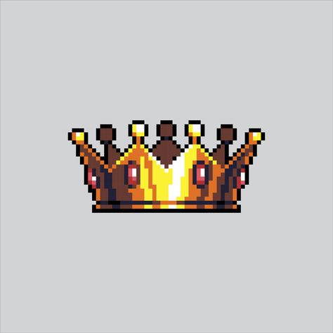 Pixel art illustration King Crown. Pixelated Crown. Classic King Crown pixelated for the pixel art game and icon for website and game. old school retro. Crown Pixel Art, Game App Icon, Icon For Website, Crown Icon, Retro Pixel Art, Crown Illustration, Art Environment, King Crown, Drawing Cartoon Characters