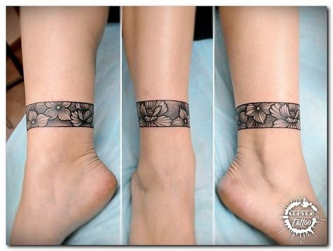 Ankle Cuff Tattoo, Wrap Around Ankle Tattoos, Ankle Band Tattoo, Leg Band Tattoos, Wrap Around Wrist Tattoos, Wrist Band Tattoo, Cuff Tattoo, Ankle Bracelet Tattoo, Ankle Tattoos For Women