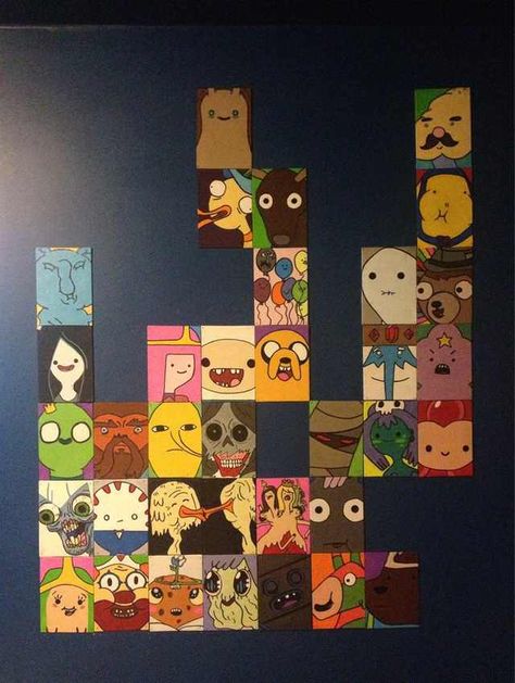 Adventure Time Canvas, Adventure Time Painting, Disney Canvas Art, Collage Work, Art Projects For Adults, Cute Canvas Paintings, Easy Canvas Art, Canvas Drawings, Time Painting