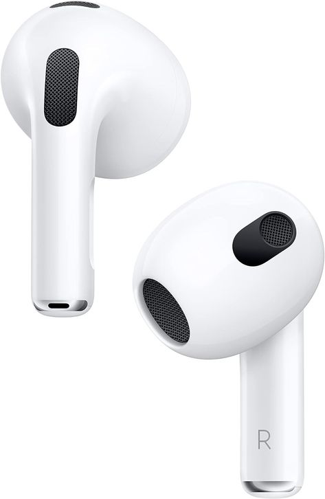 Amazon.com: Apple AirPods (3rd Generation) Wireless Ear Buds, Bluetooth Headphones, Personalized Spatial Audio, Sweat and Water Resistant, Lightning Charging Case Included, Up to 30 Hours of Battery Life : Electronics Buy Apple, Earbud Headphones, Bluetooth Headphones, Wireless Earbuds, Battery Life, Headphones, Water Resistant, Audio