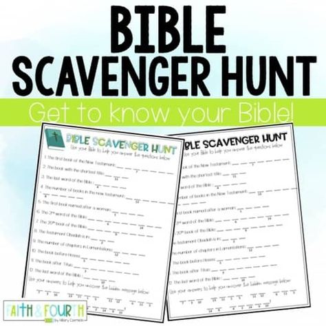 Bible scavenger hunt | TPT Bible Scavenger Hunt, Introduction Activities, Youth Group Games, Scavenger Hunt For Kids, Bible School, Elementary Education, Class Ideas, Books Of The Bible, Upper Elementary