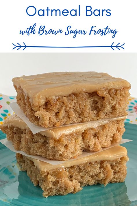 Old Fashioned Oatmeal Bars, Oatmeal Blondies Bars, Easy Old Fashioned Desserts, Simple Bars Recipes, Gooey Oatmeal Bars, Desserts Made With Oatmeal, Dessert With Oatmeal, Recipes Using Old Fashioned Oats, Oatmeal Bar Cookies Recipes