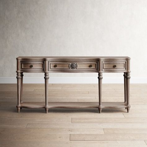 French Country Console Table Entryway, Solid Wood Console Table, Front Entry Table, Entrance Hall Table, Entryway Table Styling, Cabin Sofa, Antique Sofa Table, Traditional Console Tables, Extra Long Console Table