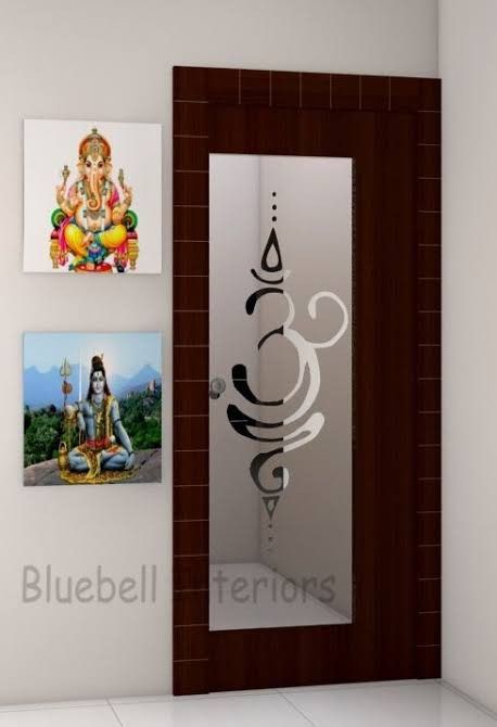 Glass Door With Wooden Frame, Pooja Door, Pooja Door Design, Window Glass Design, Glass Door Design, Flush Door Design, Front Door Design Wood, Stylish Bedroom Design, Wooden Front Door Design