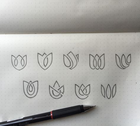 Lotus logo sketches Yoga Logo Design Inspiration, Logo Sketch Design, Yoga Logo Design, Logo Club, Lotus Logo, Gfx Design, Logo Sketches, Flower Logo Design, Yoga Logo