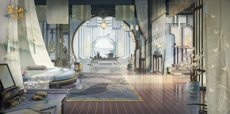 Ancient Chinese Room, Traditional Chinese House, Chinese Bedroom, Chinese Room, Fancy Bedroom, Royal Bedroom, Ancient Chinese Architecture, Anime House, Fantasy Bedroom