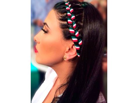 Mexican Hair, Mexican Hairstyles, Elegance Hair, Tan Skin Blonde Hair, Ribbon Braids, Braiding Styles, Braided Ponytail Hairstyles, Ribbon Hairstyle, Beautiful Braids