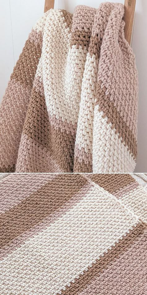 Crochet Striped Throw, Two Color Crochet Blanket Patterns, 4 Colour Crochet Blanket, Striped Afghan Crochet, Striped Crochet Blanket 2 Colors, Stripe Patterns For Crochet Blankets, Cozy Stripe Crochet Blanket, Crochet Afghan Color Schemes, Crochet Blanket Patterns Neutral