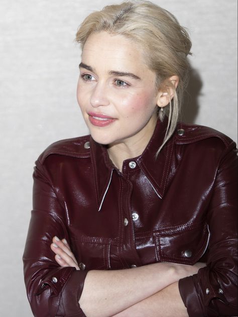 Emilia Clarke Blonde Hair, The Revenant, I Adore You, Alexandra Daddario, Emilia Clarke, Color Analysis, Red Leather Jacket, Blonde Hair, Hollywood