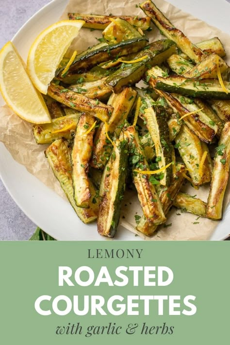 Cheap Vegan Meals, Vegan Summer Recipes, Roast Zucchini, Vegan Meal Plans, Roast Dinner, Vegan Comfort Food, Lemon Recipes, Delicious Vegan Recipes, Yummy Sides