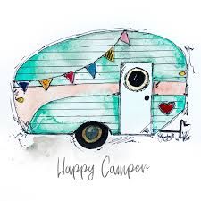 Pastels Illustration, Camper Wallpaper, Vintage Camper Art, Camper Applique, Caravan Trailer, Camper Art, Travel Camper, Retro Caravan, Camper Caravan