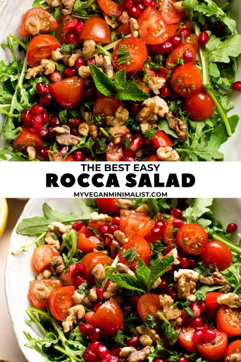 Rocca Salad, Best Sauce Recipe, Red Salad, Broccoli Potato Soup, Vegan Minimalist, Cherry Tomato Salad, Healthy Dressing, Salads For A Crowd, Feta Cheese Salad