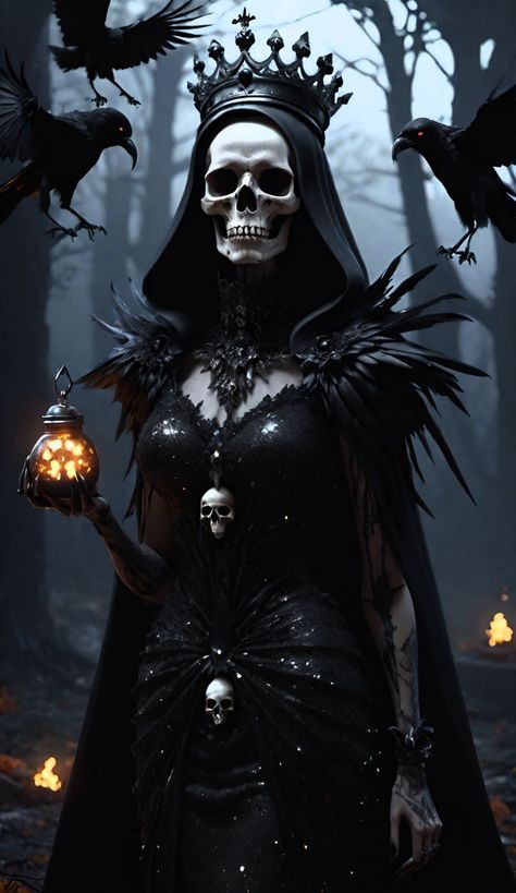 Grim Reaper Halloween Costume, Skeleton Queen, Masquerade Aesthetic, Female Grim Reaper, Skull Queen, Female Skeleton, Grim Reaper Art, Dark Queen, Spooky Party