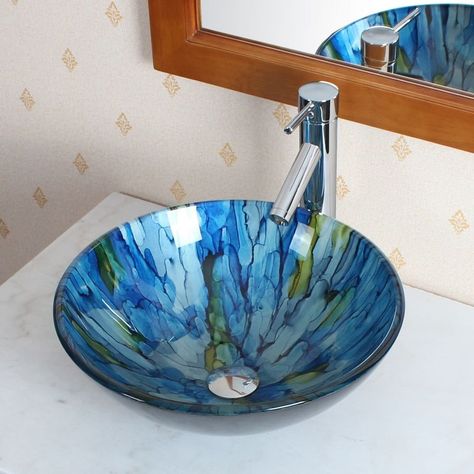 Bathroom Sink Bowls, Glass Vessel Sinks, Dream Bath, Glass Sink, Bathroom Remodels, Basin Design, Home Furnishing Stores, Chrome Faucet, Slumping