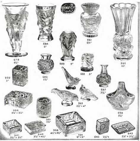 Weil Ceramics & Glass Inc. Catalog For Barolac Sculpture Glass - Czech Bohemian Glass That Is Often Found With Fake or Forged R. Lalique France Signatures: Page 2 Vintage Glassware Antiques, Czech Jewelry, Bohemia Glass, Bohemia Crystal, Rene Lalique, Bohemian Crystal, Gathering Place, Antique Glassware, Gorgeous Glass