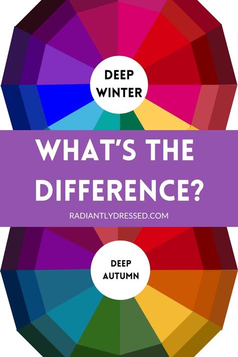 Unveil the secrets of Deep Winter vs. Deep Autumn: Delve into undertones to find your perfect match—cool blues and vivid purples for Dark Winter's icy contrast, or warm, earthy tones for Dark Autumn's rich warmth. Learn the magenta-rust test to distinguish your true season, enhancing natural beauty. Explore contrasts and neutrals, from stark blacks and whites of Winter to Autumn's creamy ivories. Discover your color season and transform your wardrobe with our comprehensive guide, blending ... Deep Winter And Deep Autumn, Autumn Vs Winter Color Palette, Neutrals For Deep Winter, Deep Winter Deep Autumn, Bright Winter Vs Deep Winter, Dark Autumn Vs Dark Winter, Deep Winter Neutrals, Deep Winter Vs Deep Autumn, Deep Winter Wardrobe