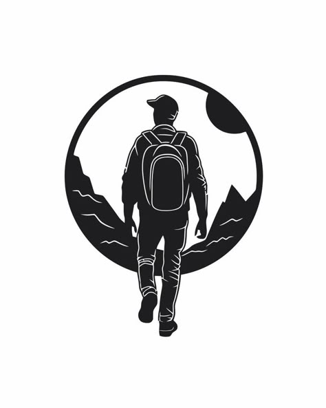 Man traveling logo black and white Travel And Tours Logo, Logo Design Travel, Compass Wallpaper, Man Traveling, Trip Logo, Travel Logos, Travel Vector, Tourism Logo, Logo Black And White