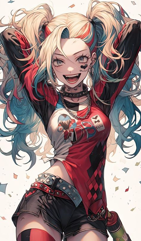 Image Joker, Harley Quinn Drawing, Game Shows, Gotham Girls, Harley Quinn Artwork, Harley Quinn Comic, Queen Anime, Harley Quinn Art, Dc Comics Artwork