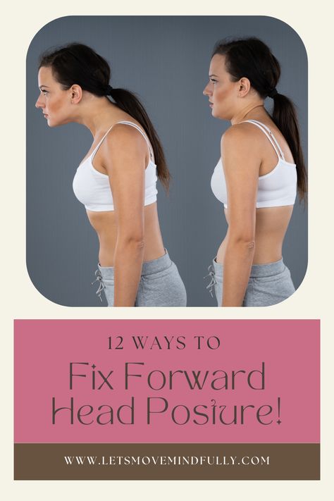 Get ready to say goodbye to neck and shoulder pain! Our latest blog post, '12 Ways to Fix Forward Head Posture' has got your back (or, well, your neck) covered. From simple stretches to posture-correcting exercises, we've got tips and tricks to help you straighten up and stand tall. Let's fix forward head posture together! Neck Posture Correction Exercises, Correct Forward Head Posture, Fix Forward Head Posture, Forward Head Posture Correction, Fix Bad Posture, Fix Rounded Shoulders, Forward Head Posture Exercises, Simple Stretches, Neck Hump