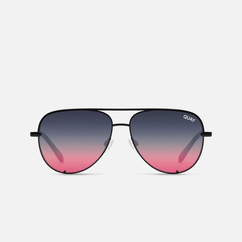 BLACK/BLACK PINK MIRROR Quay High Key, Quay Sunglasses, High Key, Pink Mirror, Small Faces, Fade To Black, Nose Bridge, Prescription Sunglasses, Unisex Sunglasses