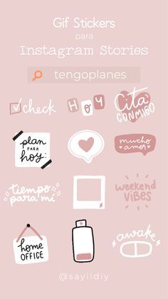 Encuentra Gif Stickers para tus historias de Instagram | Sayil DIY Hola! Por segunda vez te comparto 5 palabras más para que puedas encontrar gif stickers bonitos para tus #instagram #stories #gifstickers #floweringwords #instagramstories #igtips #ig #instastories gif stickers tengo planes Giphy Instagram, Stickers Bonitos, Stickers Instagram, Instagram Code, Sticker Printable, Instagram Font, Instagram Tools, Snapchat Stickers, Gif Instagram