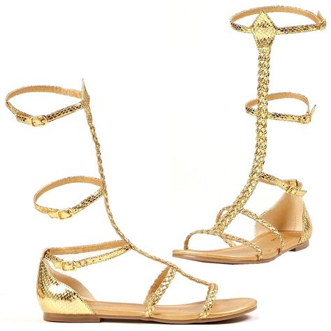 ELLIE 015-CAIRO 0' Gladiator Women's Flat Sandal, Gold, 6 Size *** Be sure to check out this awesome product. Egyptian Shoes, Egyptian Sandals, Goddess Sandals, Egyptian Cleopatra, Golden Sandals, Gold Strappy Sandals, Greek Costume, Ellie Shoes, Flat Gladiator Sandals