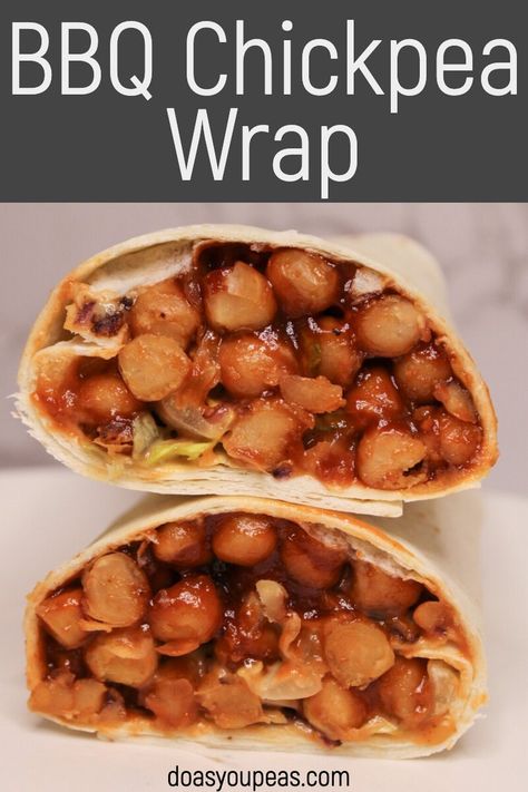 BBQ Chickpea Wrap — Do As You Peas Chickpea Wrap, Bbq Chickpeas, Vegan Bbq, My Favorite Recipes, Feel Good Food, Vegan Sandwich, Recipe Images, Bbq Recipes, I Made It