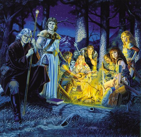 Companions of the Lance · Larry Elmore Dragonlance Chronicles, Larry Elmore, Cyberpunk 2020, Dungeons And Dragons Art, Forgotten Realms, Dnd Art, Fantasy Artist, High Fantasy, Arte Fantasy