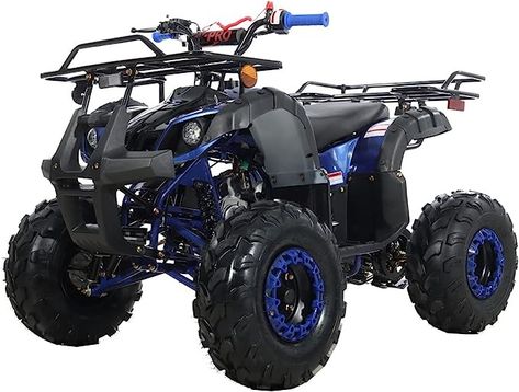 X-PRO 125cc ATV 4 Wheels Quad 125 ATV Quads with LED Lights, Big 19"/18" Tires!(Blue, Factory Package) Atv Wheels, Pocket Bike, Chain Drive, Reverse Gear, Terrain Vehicle, Kill Switch, All-terrain Vehicles, Atv Quads, In Case Of Emergency