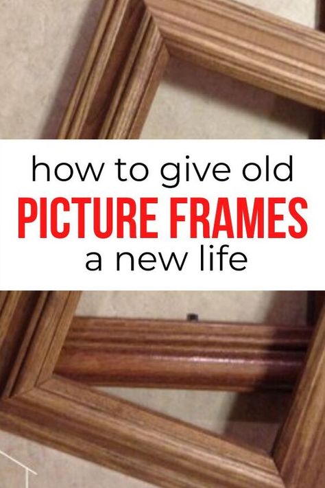 Reuse Old Picture Frames, Picture Frame Without Glass Ideas, Redo Picture Frames Diy Ideas, How To Decorate Picture Frames, Picture Frame Redo, Picture Frame Makeover Diy, Picture Frame Diy Ideas, Empty Picture Frame Ideas, Update Picture Frames