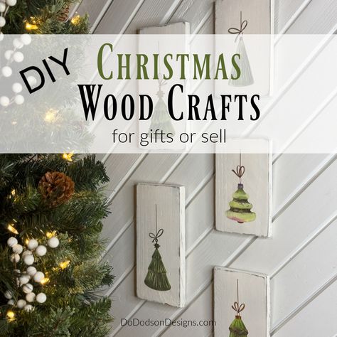 Looking for an easy DIY Christmas wood craft to sell or a quick gift idea? Try this simple scrap wood project that is sure to be a hit. Scrap Wood Christmas Projects, Christmas Wood Craft, Scrap Wood Christmas, Wood Christmas Projects, Scrap Wood Project, Diy Scrap Wood, Scrap Wood Art, Craft To Sell, Diy Gifts To Make