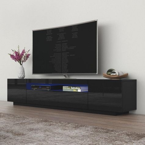 Miami 200 Modern 79-inch TV Stand - Bed Bath & Beyond - 23552013 Stereo Setup, Design Tv Wall, Hifi Rack, Television Stand, Modern Tv Room, Home Theater Room Design, Tv Wall Cabinets, Tv Unit Design Modern, Theater Room Design