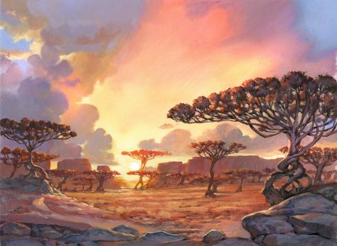 Jesper Ejsing, Savannah Art, Jungle Tree, Mtg Art, Fantasy Places, Dungeons And Dragons Homebrew, Landscape Scenery, Magic Art, Wizards Of The Coast